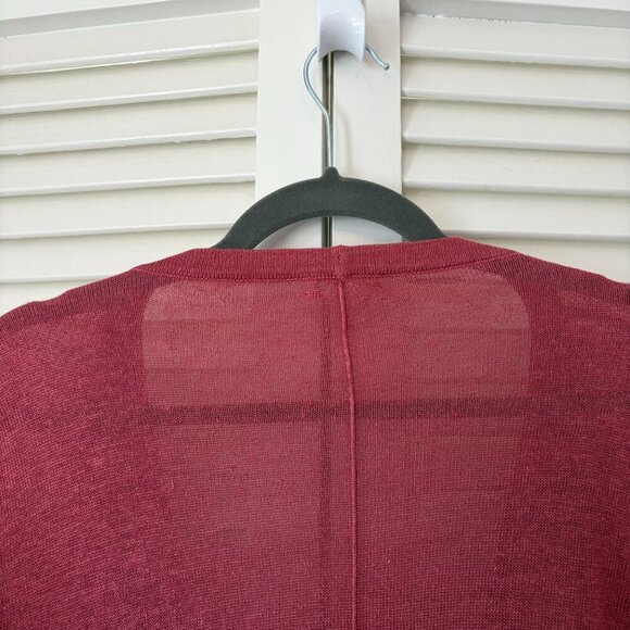 Garnet Hill women's cocoon cardigan sweater red pink linen medium buttons - Picture 7 of 9